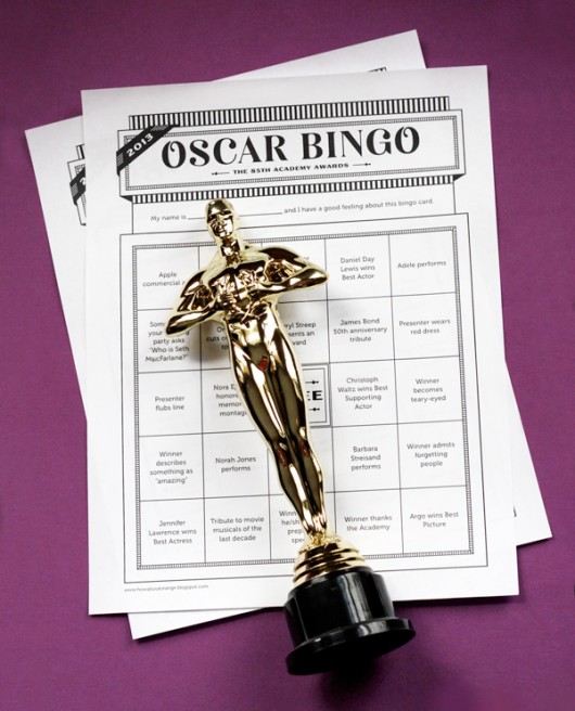 Printable Oscars bingo cards