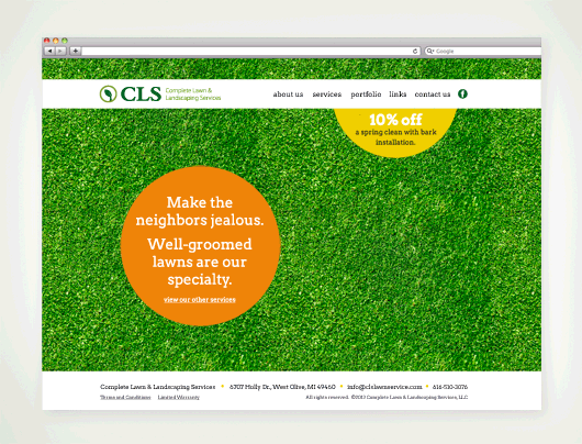 CLS landscaping website design
