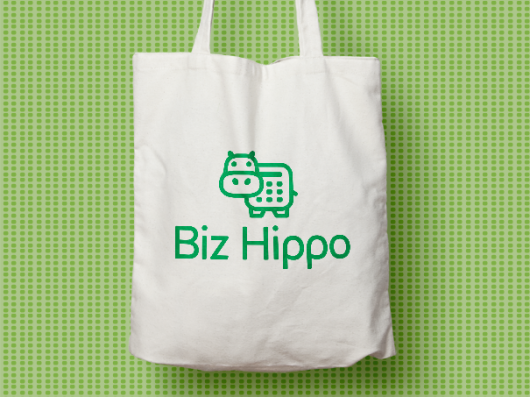 Hippo branding tote bag