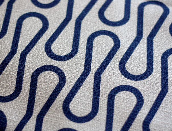 Blue and gray mod pattern textile