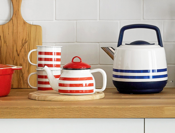 Classic red and blue striped design