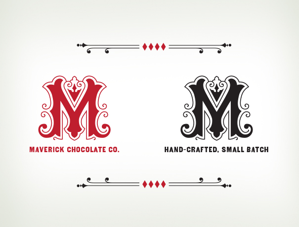 M monogram ornate logo