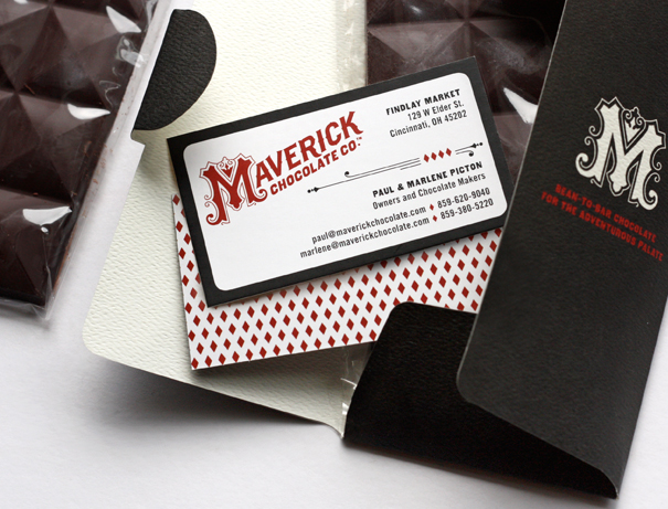 Maverick Chocolate business card design