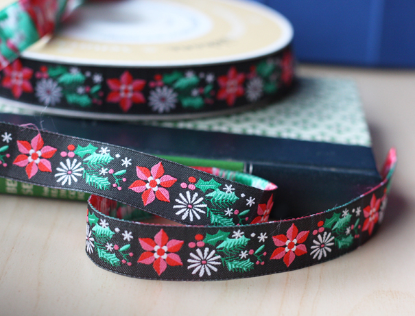 Modern poinsettia ribbon surface design