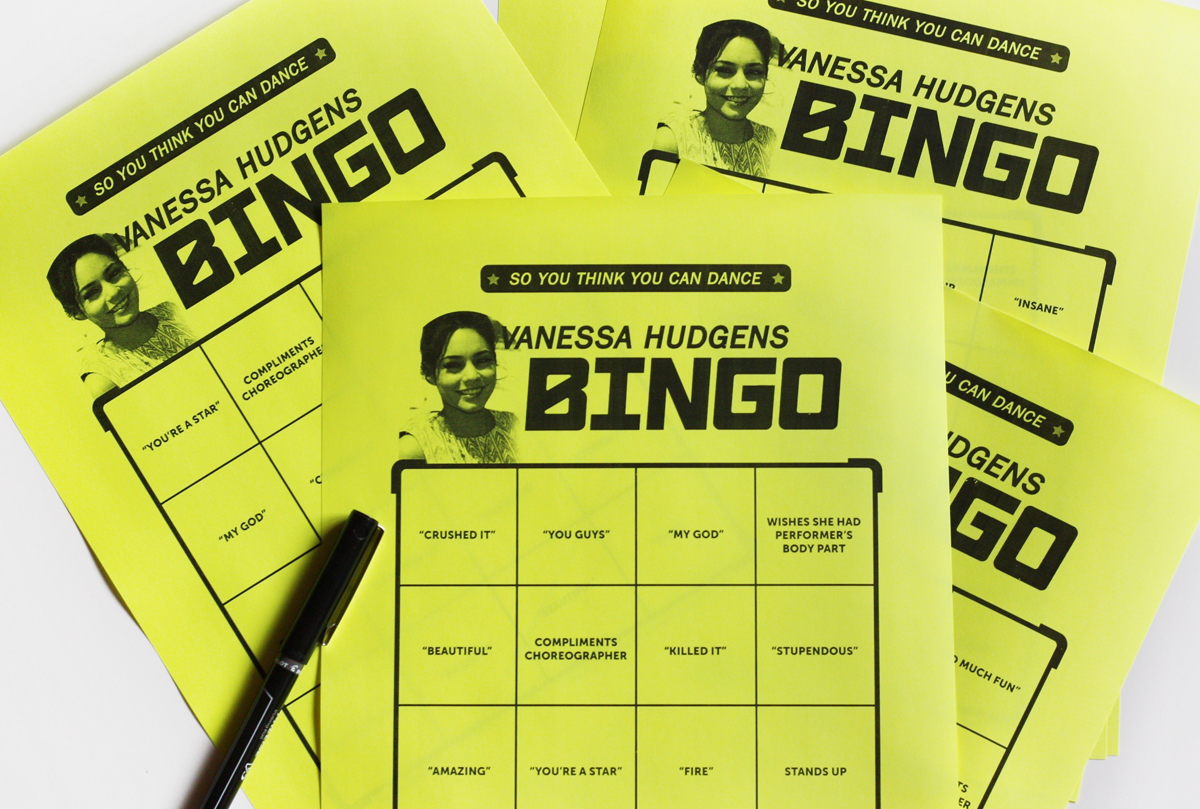 Vanessa Hudgens SYTYCD Bingo