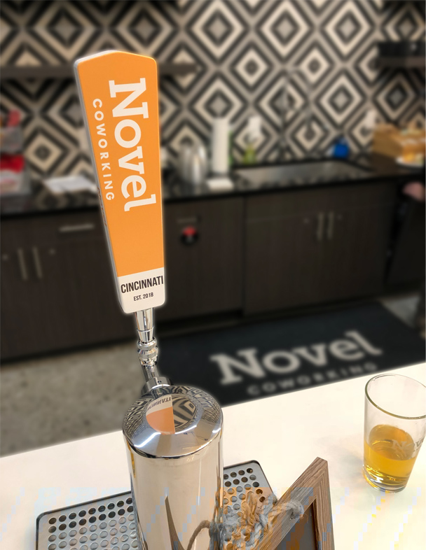 logo branded beer tap