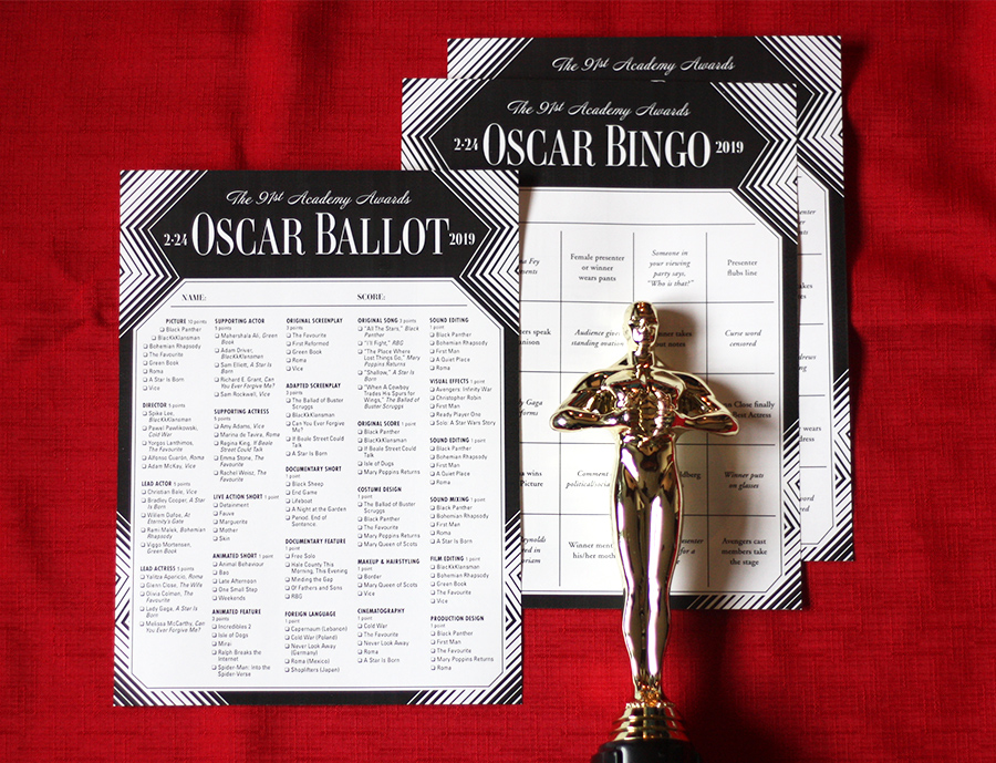 oscar bingo and ballot 2019 printable