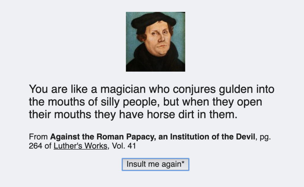 martin luther insulter