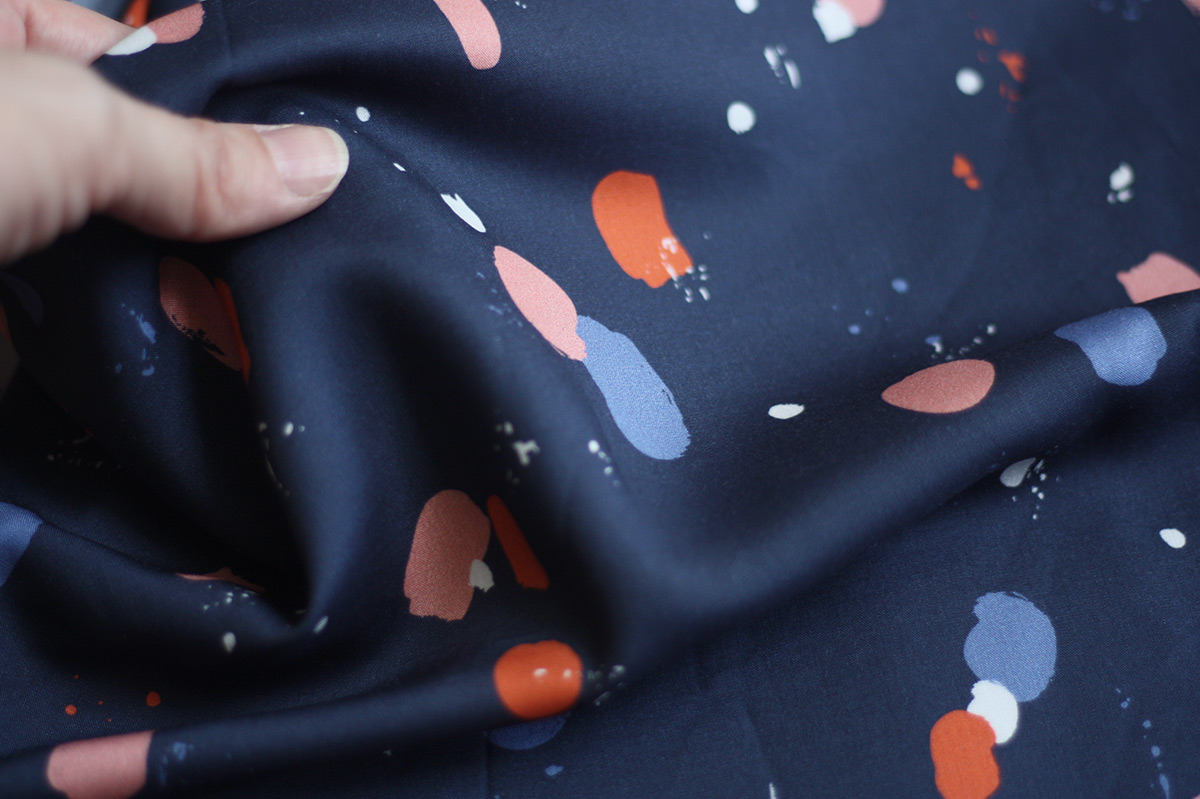 navy rayon modern dots fabric jessica jones