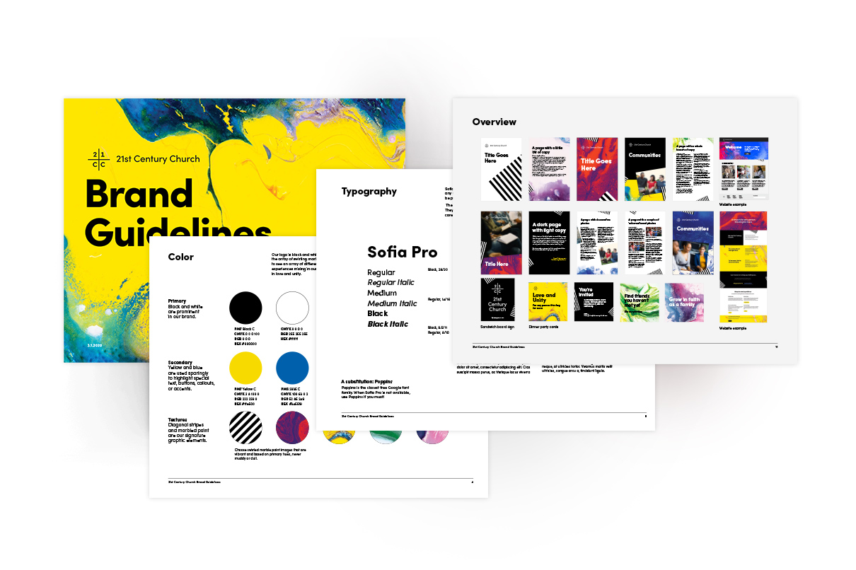 Brand style guide pages