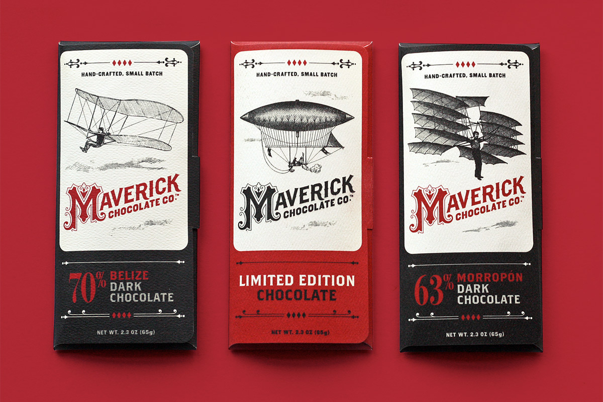 maverick chocolate bar brand design