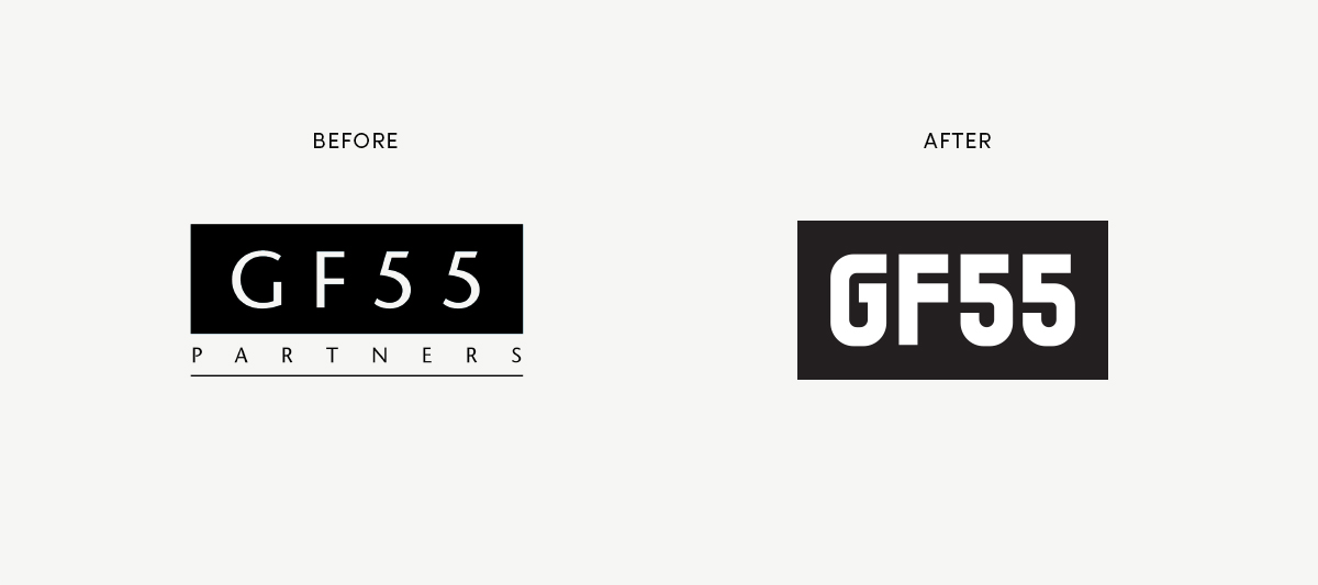 GF55 architecture logo before after