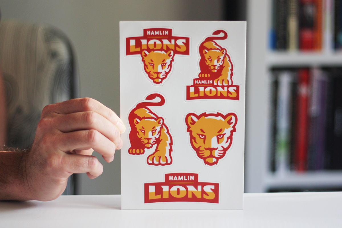 Hamlin lions logo sticker sheet