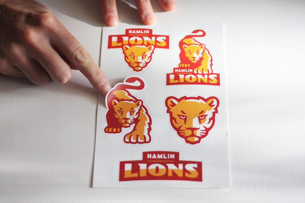 Lions mascot sticker sheet