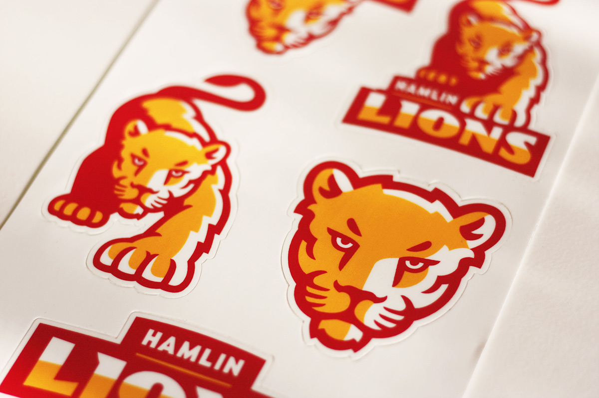 Sports logo mascot sticker sheet