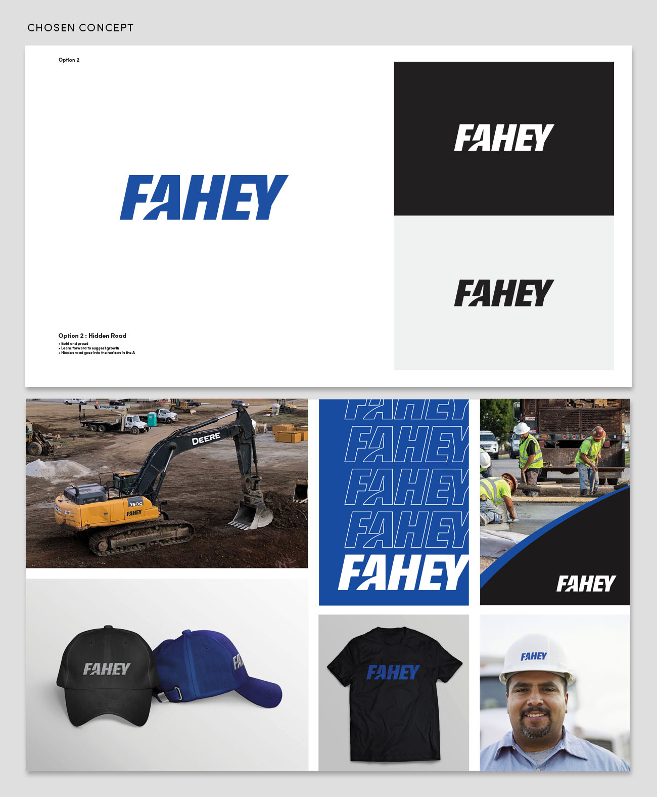 Fahey construction brand identity concept