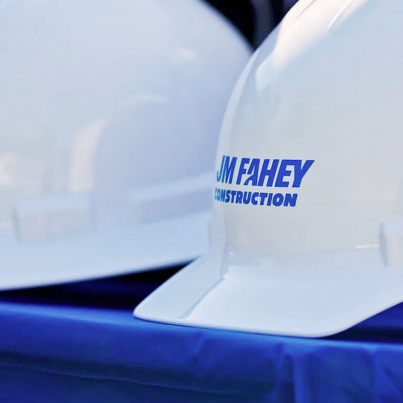 construction company logo on hardhat