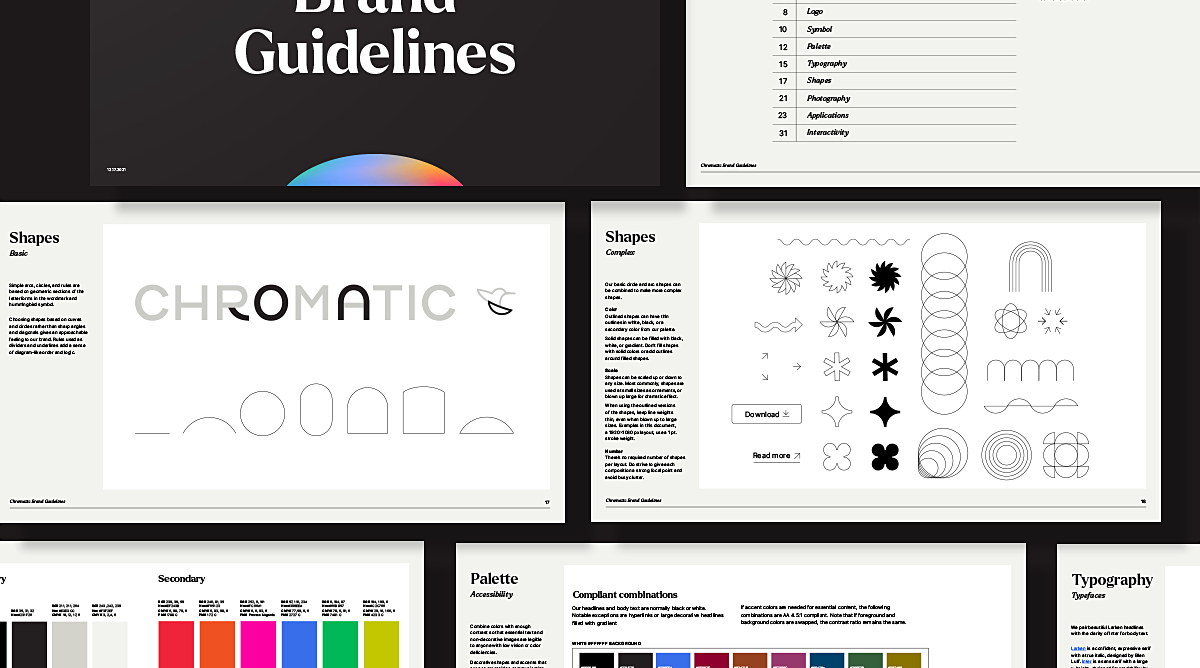 detail of brand guidelines for chromatic