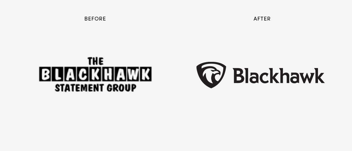 logo before and after example: blackhawk statement group