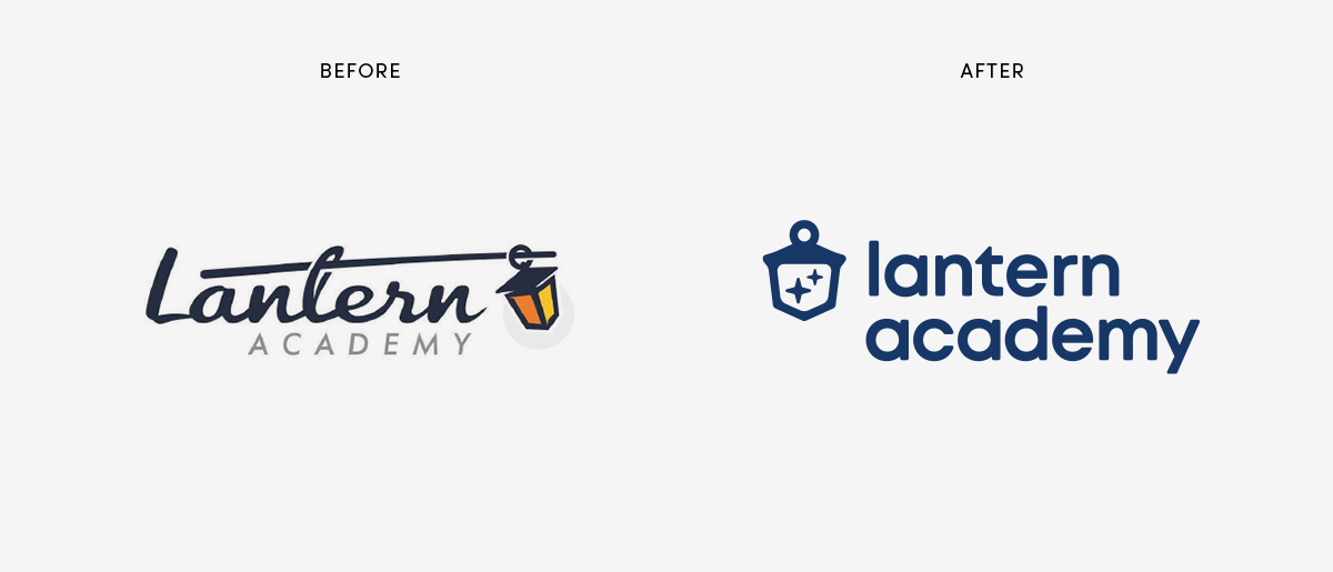 logo before and after example: Lantern Academy