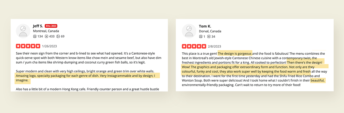 design reviews from yelp