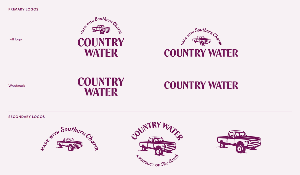 Primary and secondary logo lock-ups for Country Water