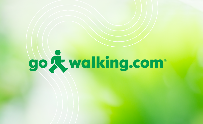 gowalking.com logo on fuzzy green background