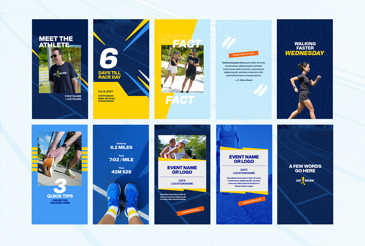 fastwalker brand social media story template designs