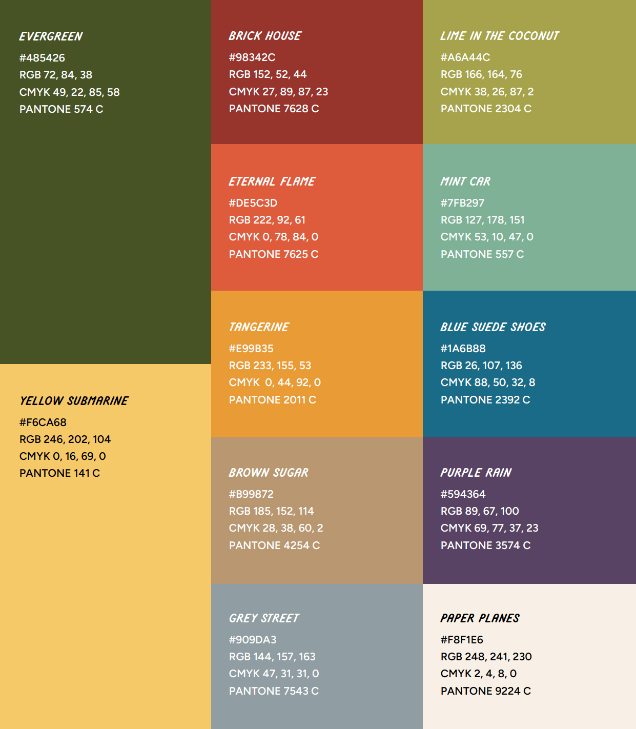 a retro warm color palette