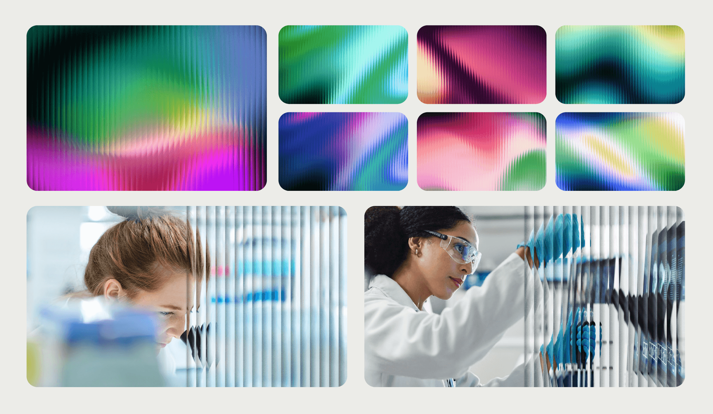 examples of colorful ribbed glass used in branding