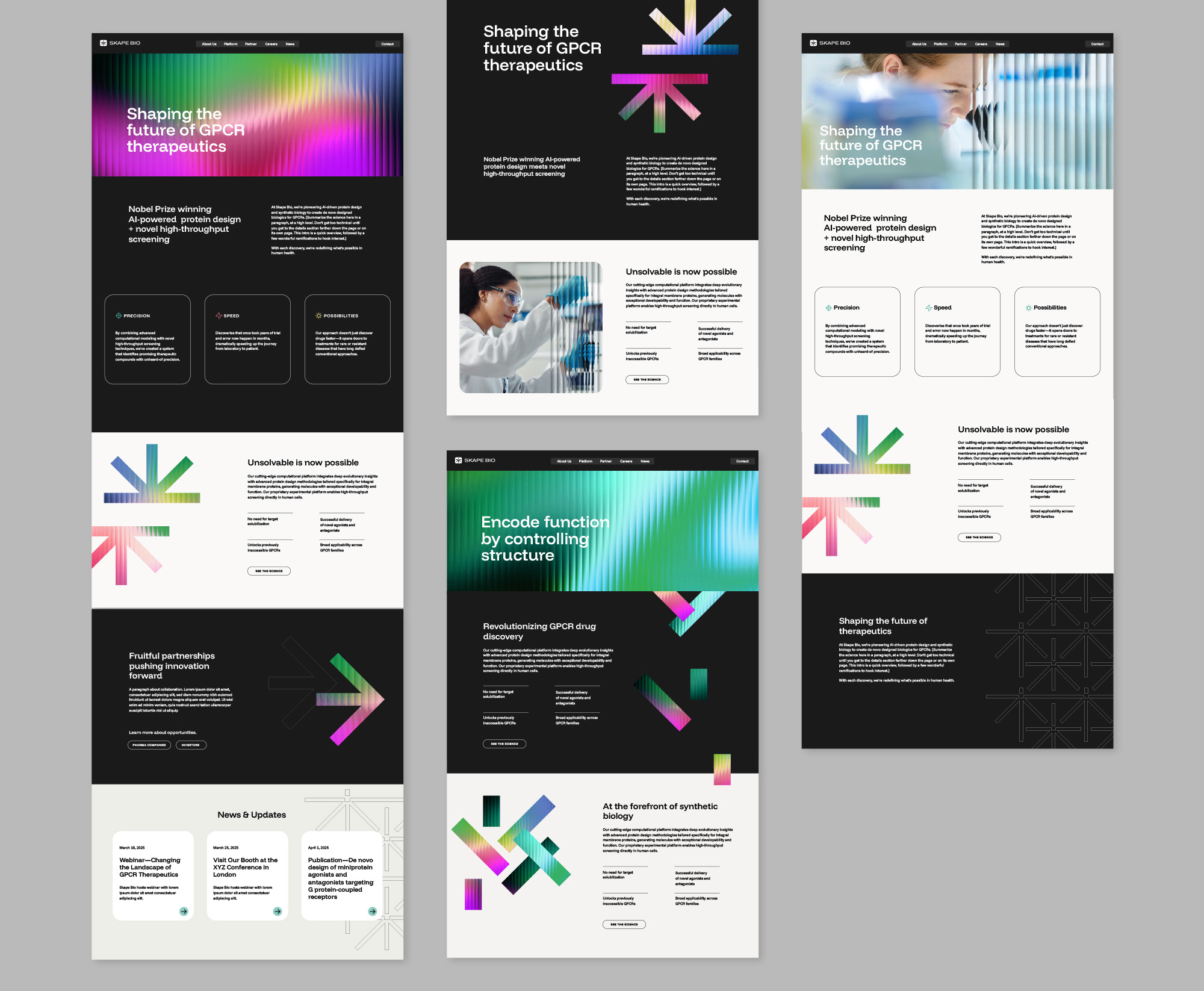 science biotech startup website design components