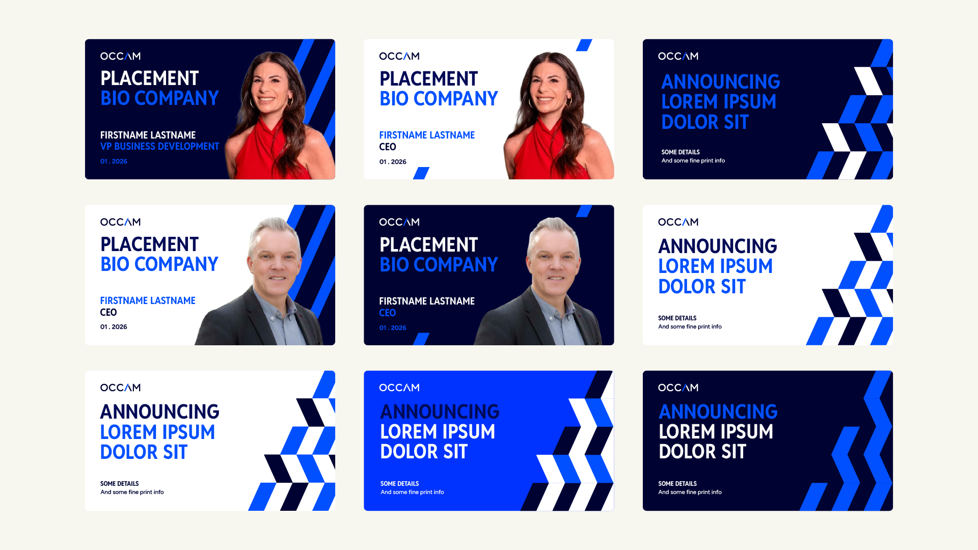 Executive recruitment firm post templates designed for LinkedIn